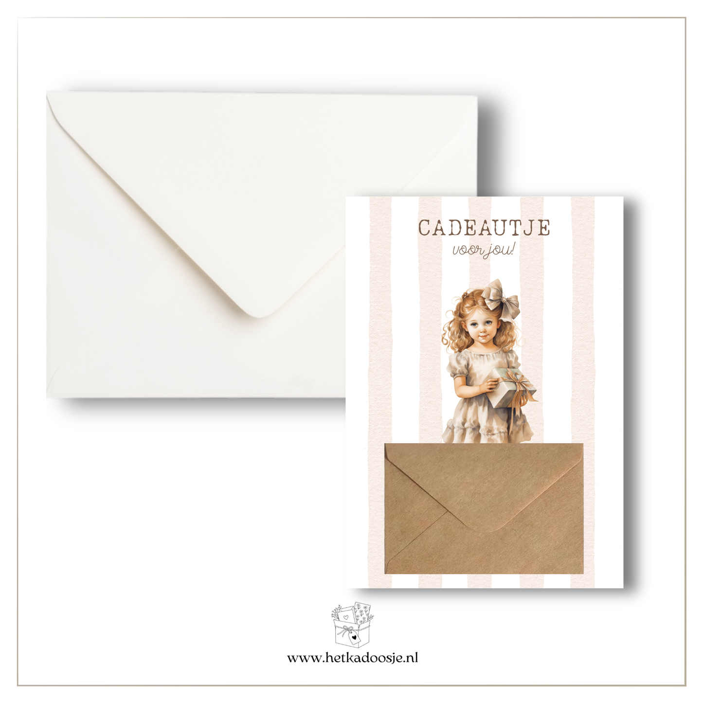 Geldkaart - meisje met cadeautje