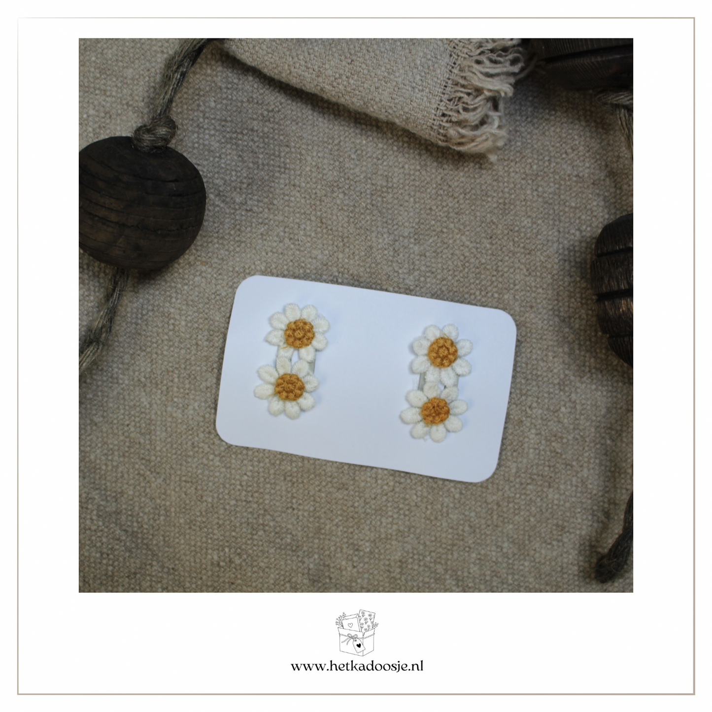 Set haarspeldjes met grote madeliefjes | antislip