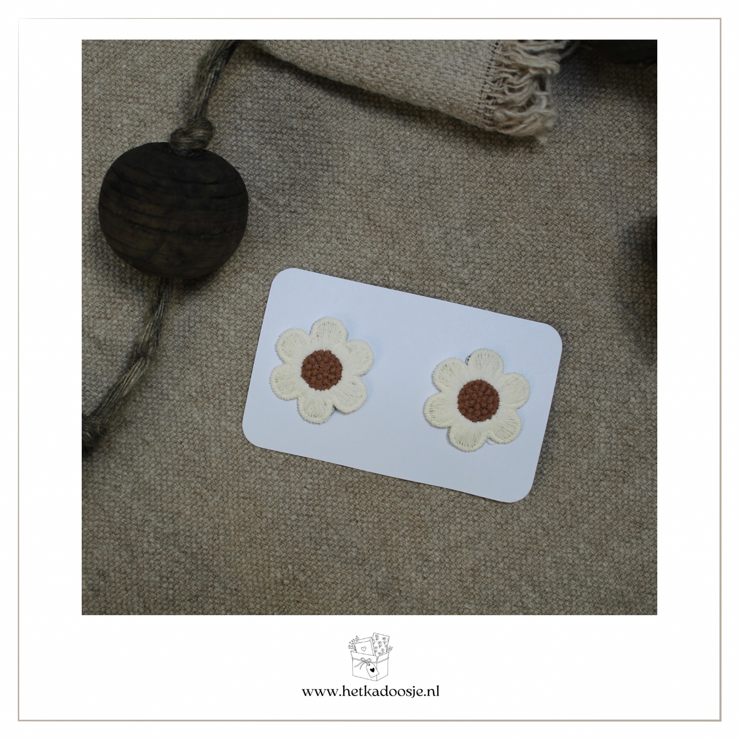 Set haarspeldjes met grote witte bloemen | antislip