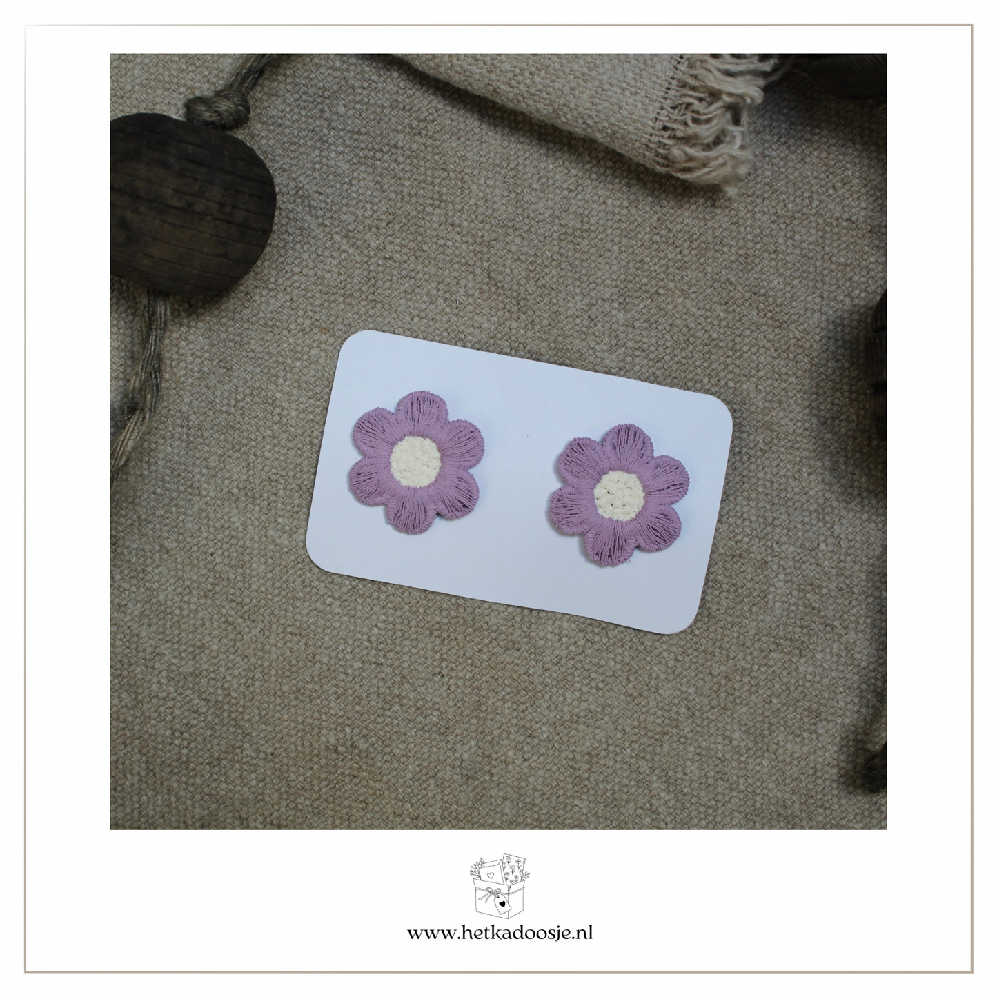 Set haarspeldjes met paarse bloemen | antislip