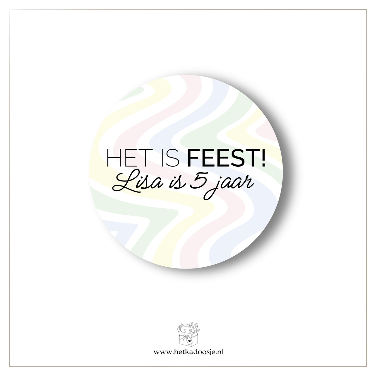 Golvend pastel - verjaardagsstickers