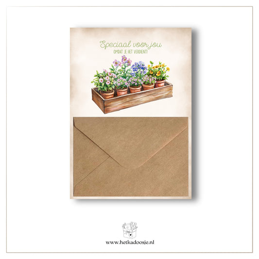 Cadeaukaart - bak bloemen