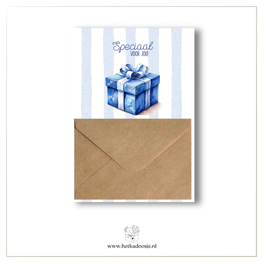 Cadeaukaart - blauw cadeautje