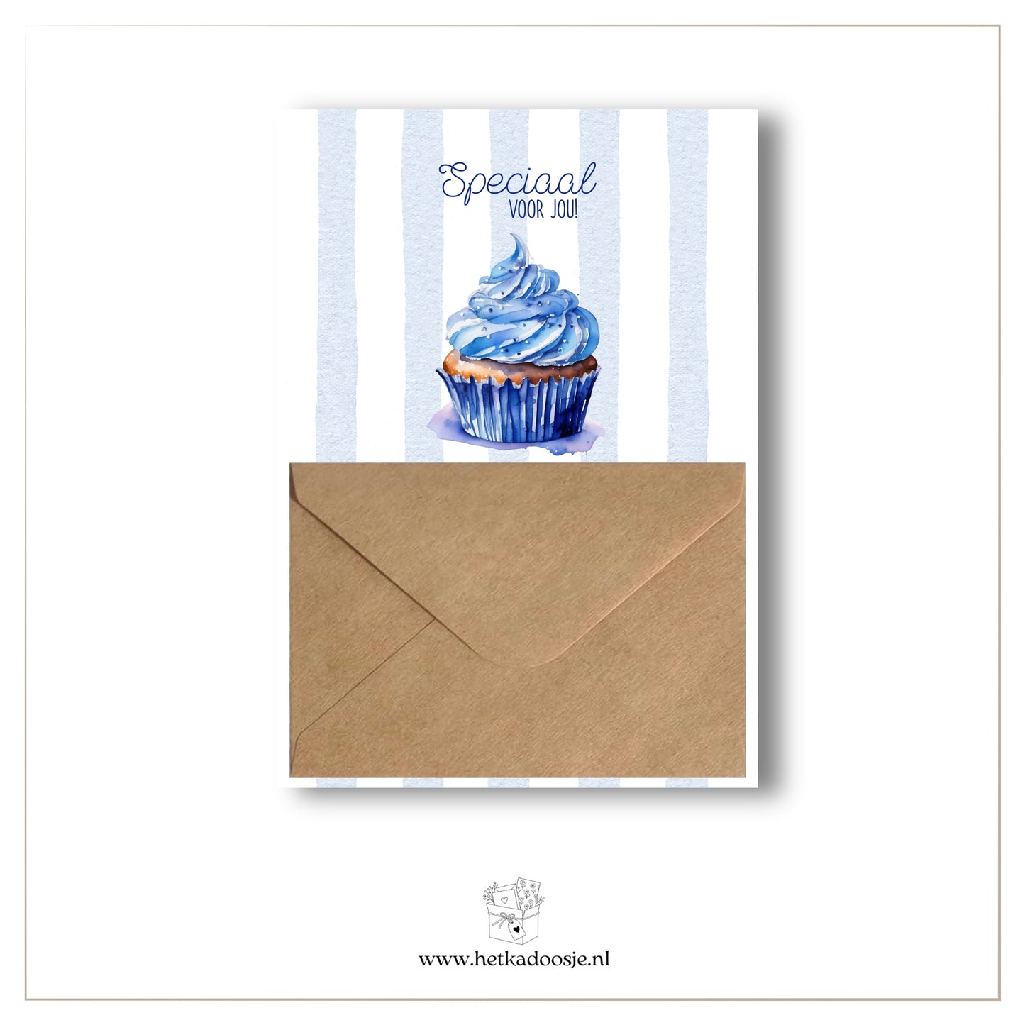 Cadeaukaart - blauwe cupcake
