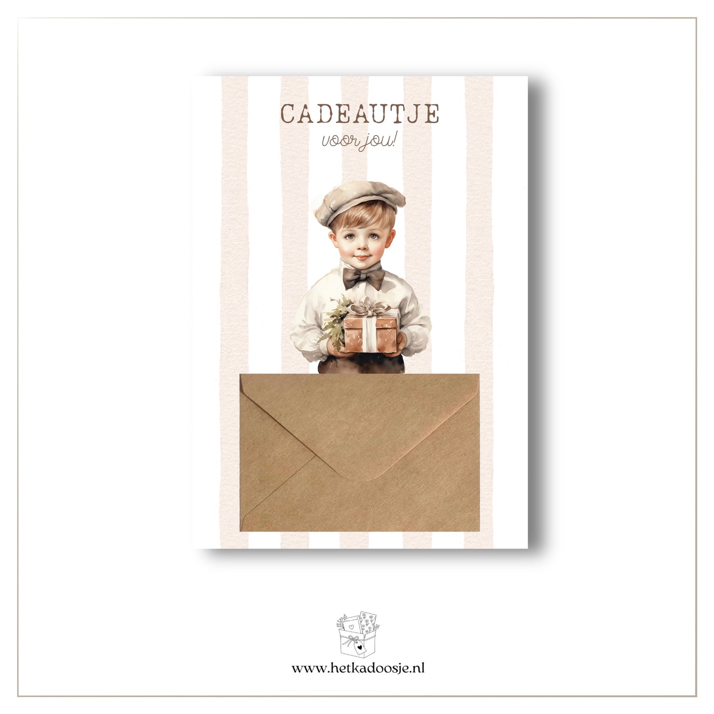 Geldkaart - jongetje met cadeautje