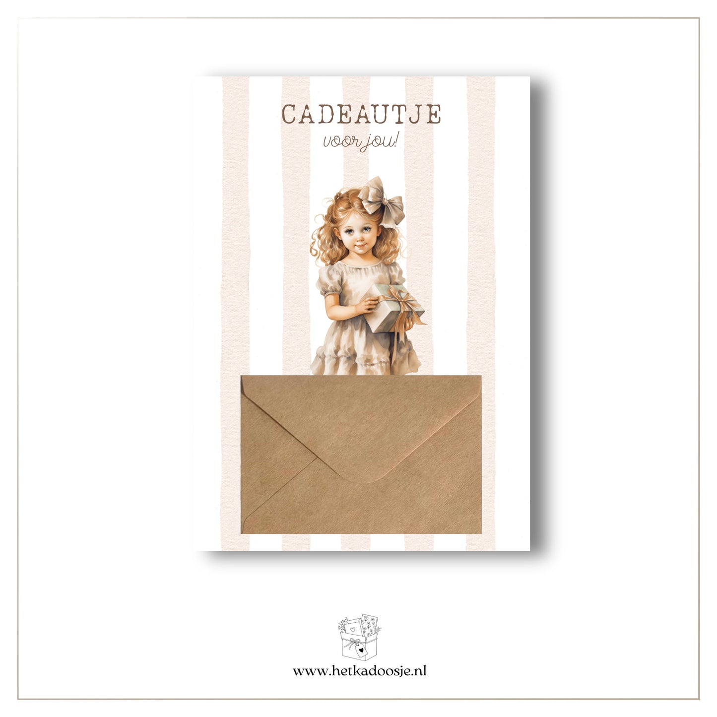 Geldkaart - meisje met cadeautje