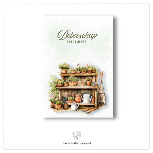 Beterschap - rek met plantjes