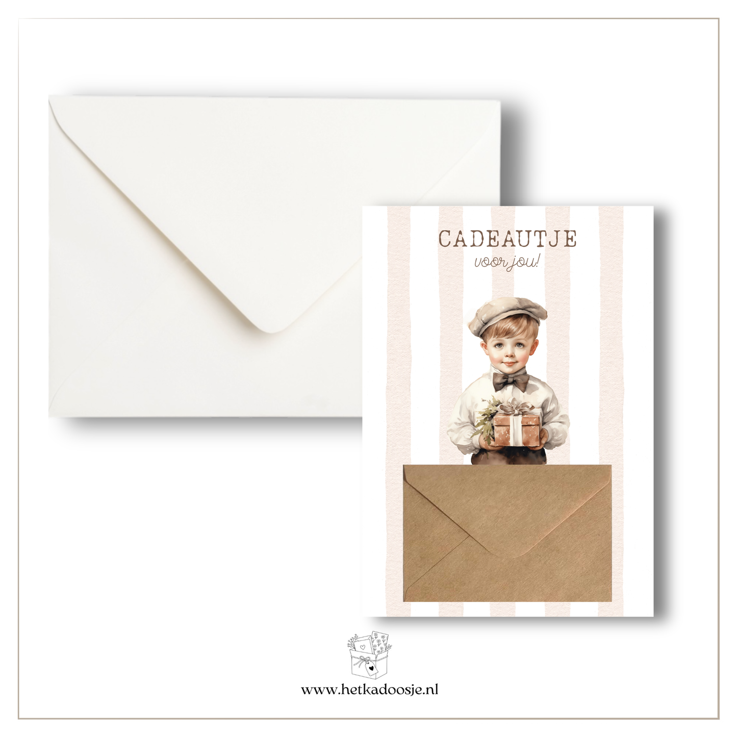 Geldkaart - jongetje met cadeautje