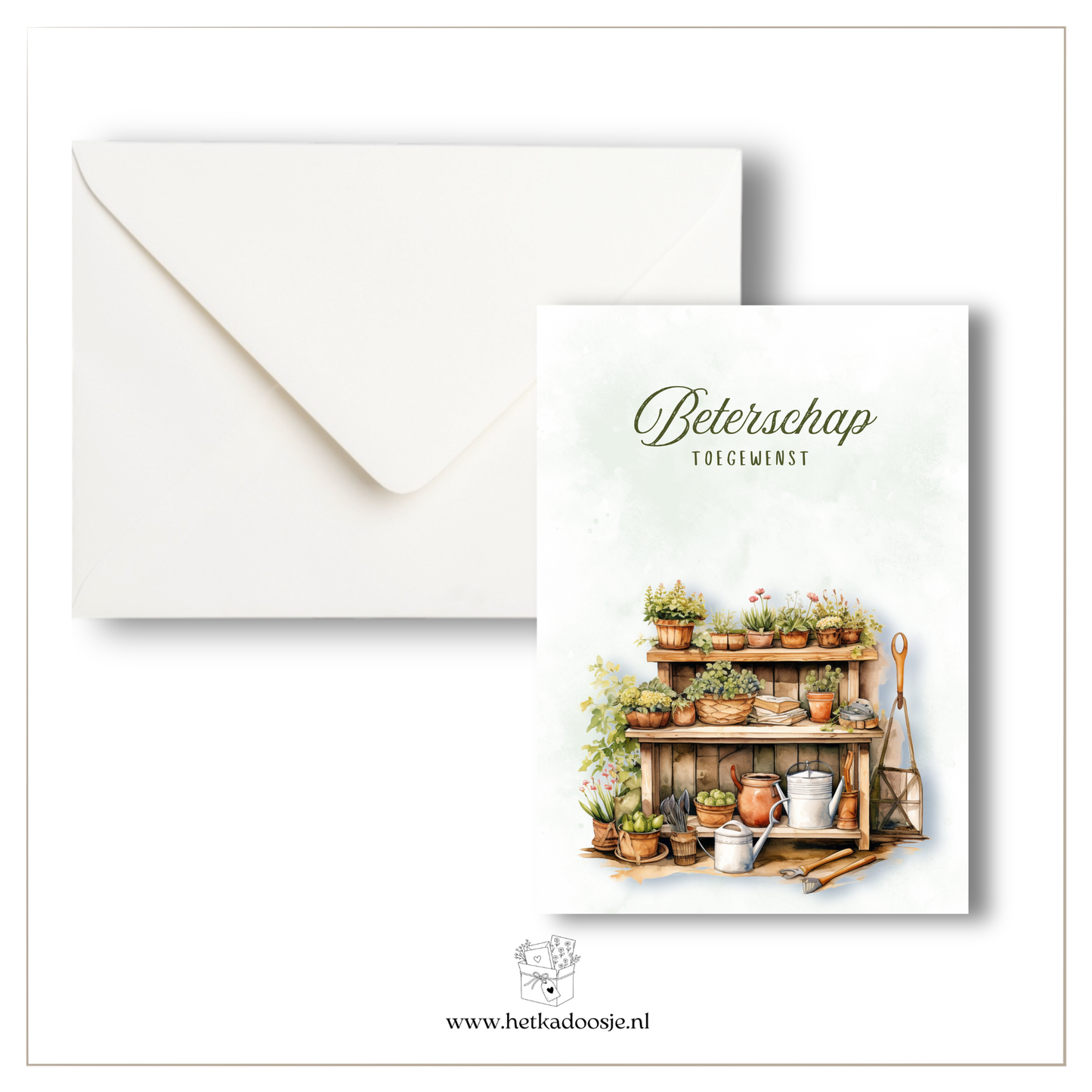 Beterschap - rek met plantjes