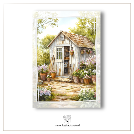 Stilleven tuinhuisje
