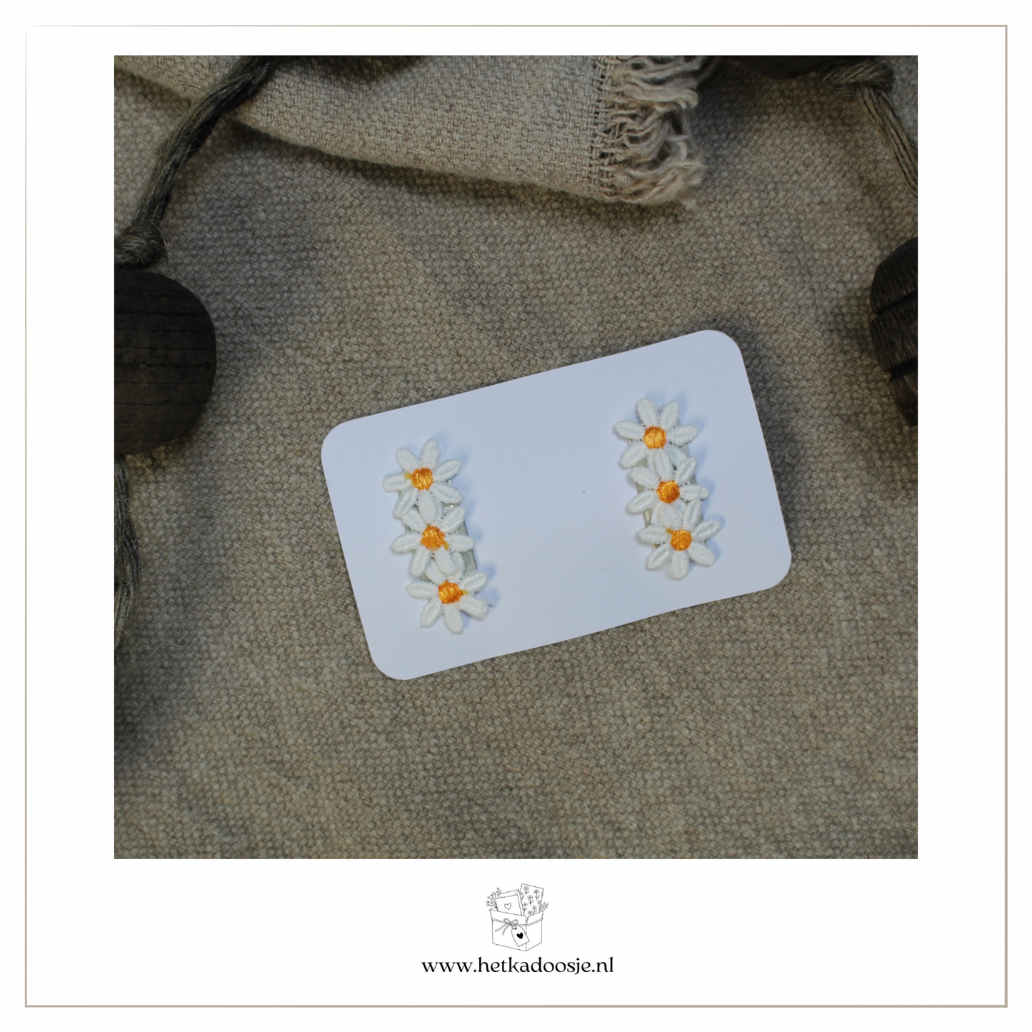 Set haarspeldjes met kleine madeliefjes | antislip
