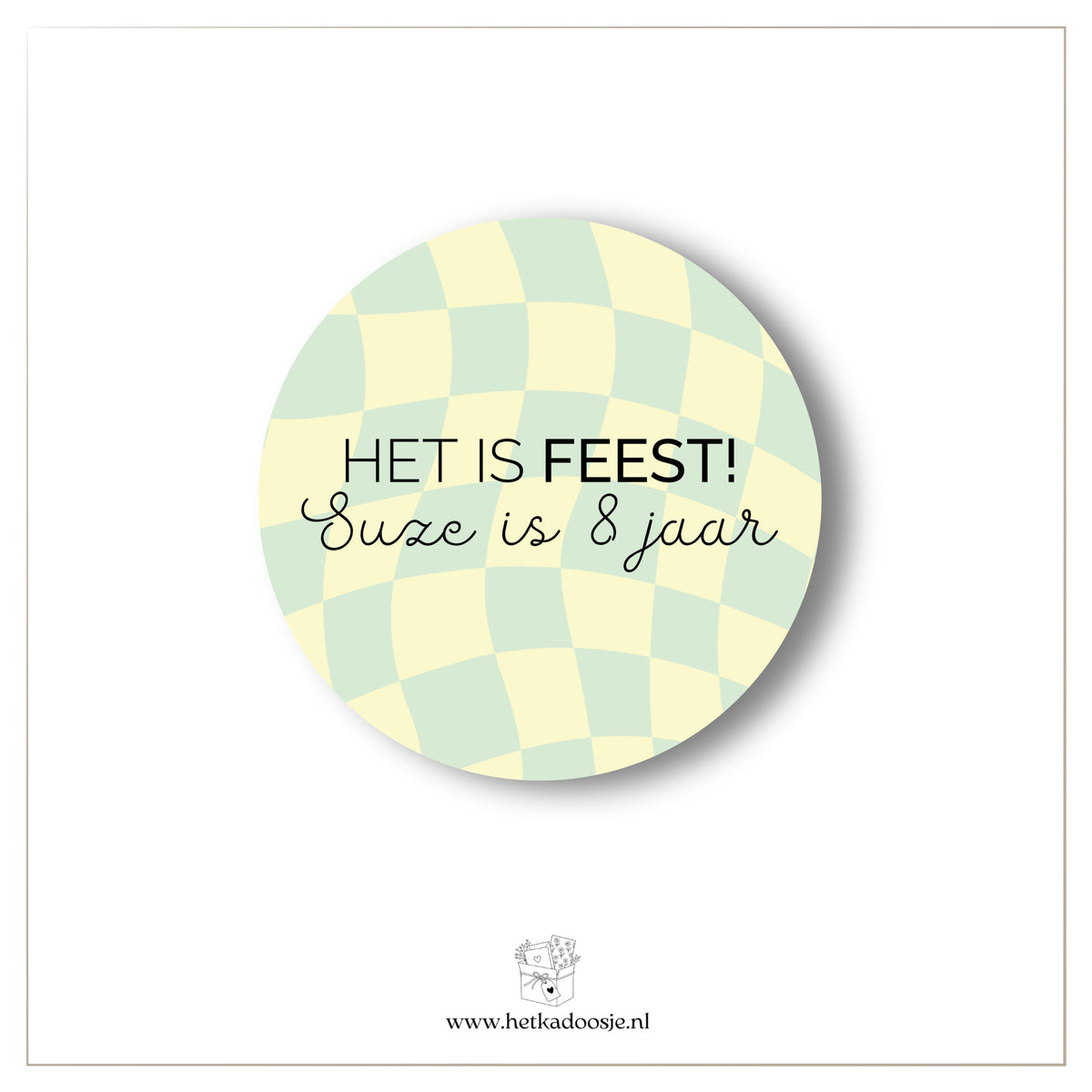 Geblokt pastel - verjaardagsstickers