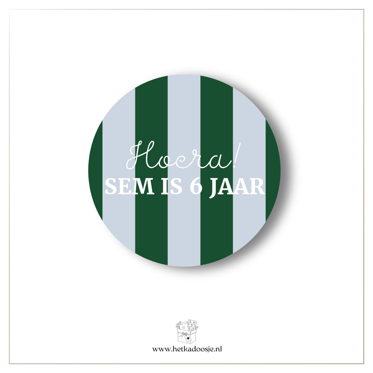 Strepen groen blauw - verjaardagsstickers